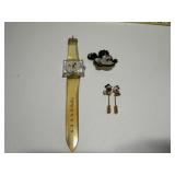 Mickey Mouse Rhinestone Brooch pin, 2 lapel Pins o