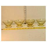 4 stemmed Madrid pattern dessert dishes
