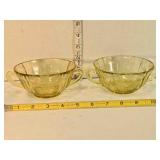 2 Depression glass soup bowls, Madrid pattern