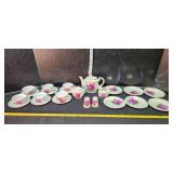 Miniature China tea set, Rose pattern