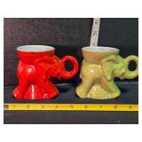 2 Frankoma Pottery Republican Elephants