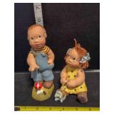 2 ceramic/resin figurines