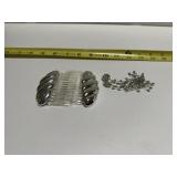 Rhinestone Shooting star hair Comb, 2 silver tone