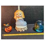 Portable puppy lamp, Glass globe, Jack O