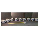 9 Blue Willow teacups