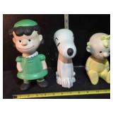 3 Peanuts figures; Lucy 8ï¿½", Snoopy 7"