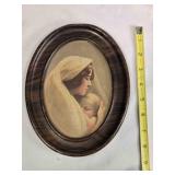 Oval metal frame Mother & Child
