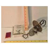 Egg beater, ash tray, rolling papers