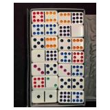 Dominoes set, Double Nine, Jumbo Color Dots