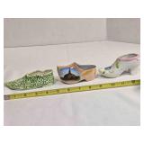 Vintage hand painted ceramic lady shoe figurine