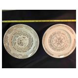 2 Calendar plates, 1950 & 1951, 10" diameter