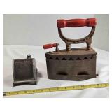 Vintage potato ricer, charcoal iron