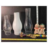 3 hurricane chimneys, napkin holder, peace pipe