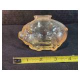 Marigold amber carnival glass piggy bank