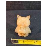 Bi-Centennial Crown Tuscan glass owl figurine