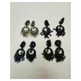 4 pr Dangle Bead Earrings