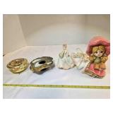 Musical powder box, flower frog vase, night light