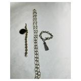 2 Gold tone Chain Bracelet-Charm says Kay, gold to