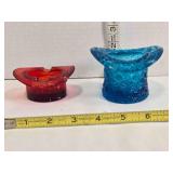 Pressed glass toothpick holder & ashtray