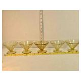 5 Madrid pattern depression glass sherbet cups