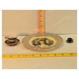 Saucer & 2 miniature cup & saucers