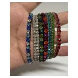7 Stretch Rhinestone Bracelets