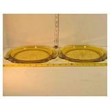2 Depression era glass plates, Madrid pattern