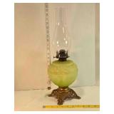 Vintage oil lamp, 19" tall