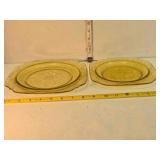 2 Depression glass plates, Madrid pattern