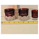3 Early American Pattern glass souvenir