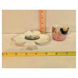 China cup & OK Odd Fellows Home Carmen OK tray