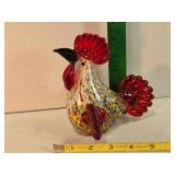 Murano-style hand-blown  art glass rooster