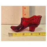 Ruby red glass slipper, 4ï¿½" long