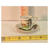 Miniature China teacup & saucer, 1ï¿½" tall