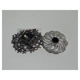 2 Large Statement Brooches -Round Silver is Sarah