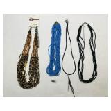 4 Multi Strand Seed Bead Twist Necklaces-18"