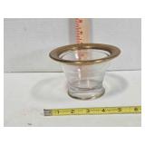 Glass bowl, gold rim, 3ï¿½" tall