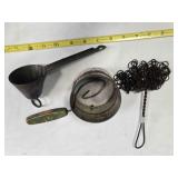 Pot scrubber, flour sifter, ice cream scoop