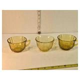 3 Depression glass coffee cups, Madrid pattern