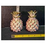 Pair of Lefton pineapple-shaped bottles w/stopper