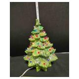 Lighted ceramic Christmas tree, light works