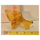 Fenton amber glass roller skate figurine