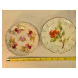 Handled porcelain serving tray & ceramic saucer