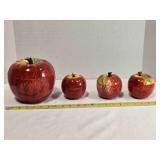 Ceramic Apple canister set, 4 piece w/ lids