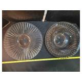Clear glass platter & bowl, 13ï¿½" &11" across