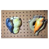 2 wall pockets, Bluebird & Scarlet Tanger birds