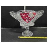German Anna Hutte lead crystal pedestal bowl