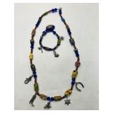 Charm Millefiori glass Bead 24" necklace & bracele
