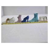 Pink porcelain Victorian-style boot figurine