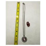 OU Necklace & tie tack 18" necklace